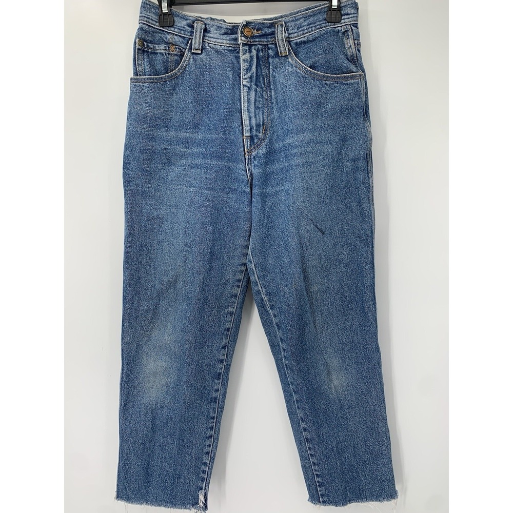 Jantzen‎ Jeans Women 29 Blue High Rise Straight Leg Raw Hem Vintage True Blue